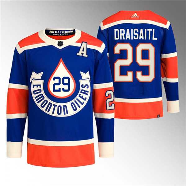 Men's Edmonton Oilers #29 Leon Draisaitl 2023 Royal Heritage Classic Primegreen Stitched Jersey Dzhi